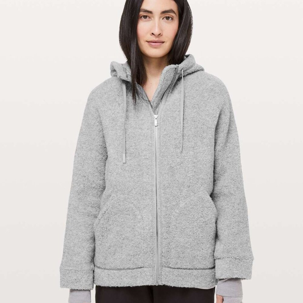 Lululemon So Sherpa Hooded Jacket | Heathered Silver Spoon